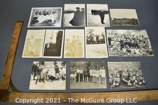 Twelve (12) Vintage Black & White Sport Photographs.  Various Dates and Photographers.   