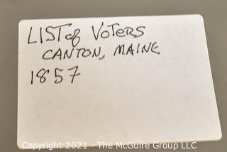 1857 Registered Voter Roll of Canton, Maine