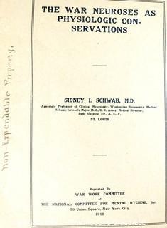 Book: The War Neuroses As Physiologic Conservations", 1919