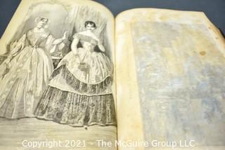 Antique Godey's Lady's Book 1851 with Lithographs. 