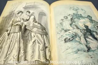 Antique Godey's Lady's Book 1851 with Lithographs. 