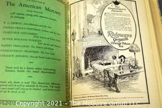 Book: "The American Mercury", 1924. A Monthly Review Edited by H L Mencken and George Jean Nathan