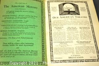 Book: "The American Mercury", 1924. A Monthly Review Edited by H L Mencken and George Jean Nathan