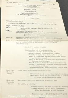 1971 Nixon White House Trip Press Schedule 