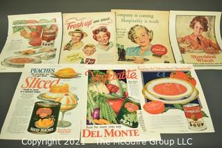 Collection of Vintage Color Loose Page Magazine Advertisements - 1920's Food & Beverage – Ephemera