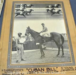 Four (4) Vintage Black & White Photographs of Horse Racing.