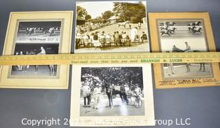 Four (4) Vintage Black & White Photographs of Horse Racing.