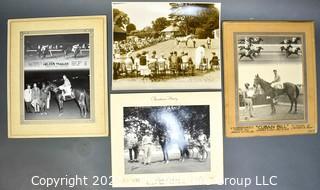 Four (4) Vintage Black & White Photographs of Horse Racing.