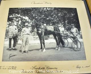 Four (4) Vintage Black & White Photographs of Horse Racing.