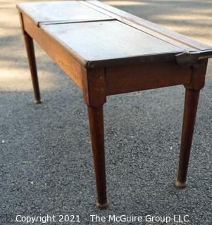 Antique Primitive Double Sided School Desk. 16" x 18" x 36".