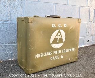 Vintage WWII O.C.D. Physicians Field Equipment Case A Office Of Civil Defense.  Measures 8"
 x 17" x 20".