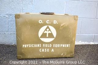 Vintage WWII O.C.D. Physicians Field Equipment Case A Office Of Civil Defense.  Measures 8"
 x 17" x 20".