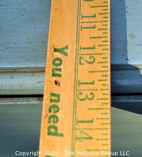 Antique Painted Wood Rectangular Narrow Gateleg Table. Measures 31"T x 47"W when open, 12" when closed.