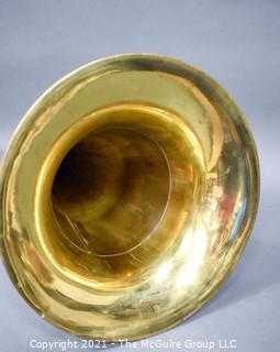 13 x 36" Brass Horn; likely was attached to a musical instrument