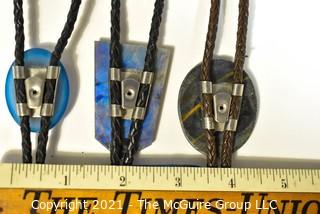 Three (3) Vintage Semi Precious Gemstone Bolo Ties.