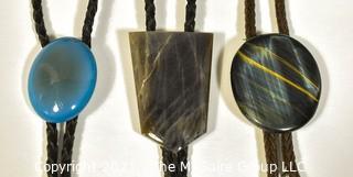 Three (3) Vintage Semi Precious Gemstone Bolo Ties.