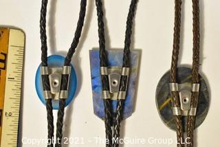 Three (3) Vintage Semi Precious Gemstone Bolo Ties.