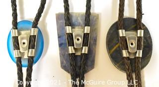 Three (3) Vintage Semi Precious Gemstone Bolo Ties.