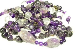 Four (4) Strands of Amethyst Beads, Various Lengths Between 24" and 13".