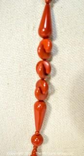 Four (4) Strands of Mixed Red Jasper and Bone Beads. 