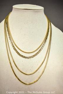 Three (3) Gold Filled Chain Necklaces.