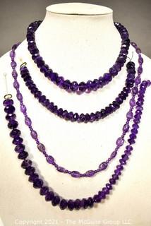 Four (4) Strands of Faceted Amethyst Beads.