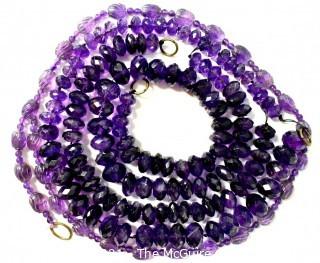 Four (4) Strands of Faceted Amethyst Beads.