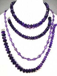 Four (4) Strands of Faceted Amethyst Beads.