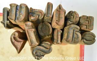 Large English Alphabet Cast Iron Metal Stamps.  The photo gallery shows the dimensions and weights 