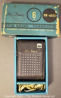 Vintage Hi-Sonic Six FR-6022 Transistor Radio with Original Box.