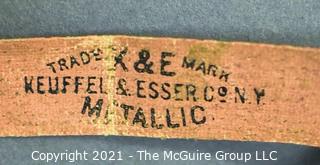 
Eclectic Collection including Wooden Boxes, early Keuffler and Esser Surveyors Tape, Tin, Cabinet Hardware and "No Carts" Sign