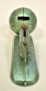 Vintage XU-232 1950s Strato Rocket Space Ship & Moon Mechanical Advertising Bank.