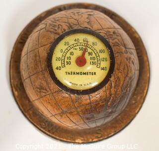 Vintage Round Syroco Desk Thermometer.