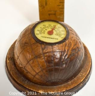 Vintage Round Syroco Desk Thermometer.