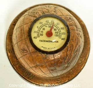 Vintage Round Syroco Desk Thermometer.