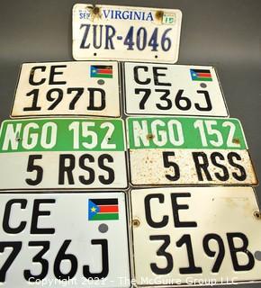 Group of Virginia, South Sudan and NGO License Plates.