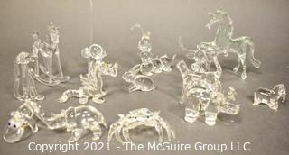 A Glass Menagerie of Clear Hand Blown Animal Figurines. 