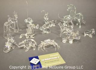 A Glass Menagerie of Clear Hand Blown Animal Figurines. 