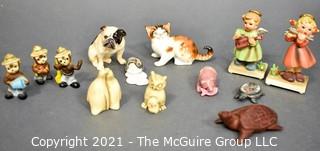 Group of Small Figurines.  Includes Smokey the Bear, Royal Doulton and Naapcoware.