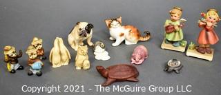 Group of Small Figurines.  Includes Smokey the Bear, Royal Doulton and Naapcoware.