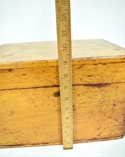 Antique Hand Made Dovetailed Box with Tray and Hinged Lid, Circa 1900.  Measures 9" x 10" x 12".