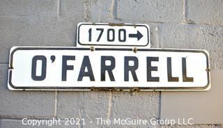 Vintage Authentic Metal O'Farrell Street Sign from San Francisco, CA.  Measures 33" long.  