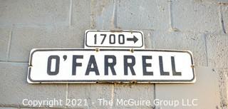 Vintage Authentic Metal O'Farrell Street Sign from San Francisco, CA.  Measures 33" long.  