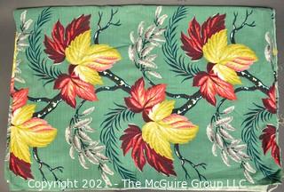 Vintage Mid Century Art Deco Designed Barkcloth Fabric in Bird of Paradise Flower Design. Measures 44" x 136".