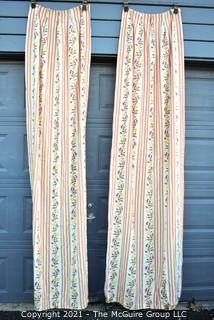 Pair of Vintage Mid Century Curtains for Cutting in Flower Pattern. Each measures 38" x 98".