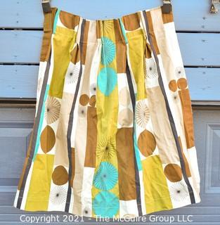 Vintage Mid Century Barkcloth Curtains for Cutting.  