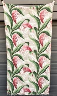 Vintage Mid Century Art Deco Barkcloth Curtains for Cutting in Bird of Paradise or Flower Pattern.  Measures 36" x 75".