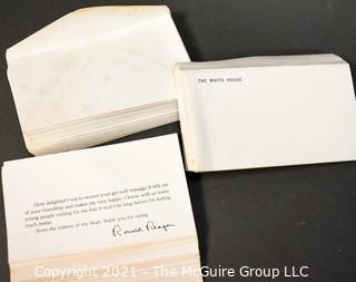 Printed message from President Ronald Reagan thanking well wishers after his attempted assassination, with matching envelopes ~ 50 sets