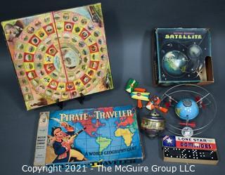 Group of Vintage Board Games and Toys. 