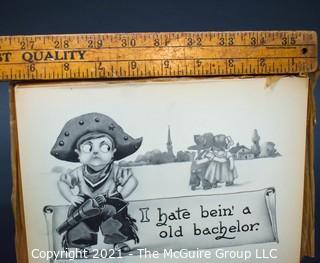 (29) Vintage B & W Illustrated Cartoon Art Prints by Wall